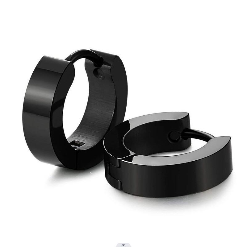 Punk nerūdijančio plieno auskarai vyrams Moteriški auskarai su lanku Maži juodi apvalūs auskarai auskarai Huggie Paprasti berniukui Nauji Pop papuošalai