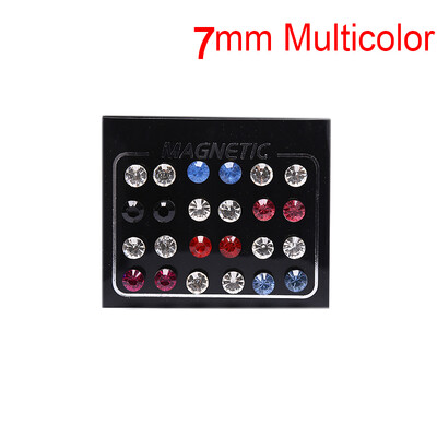 Fehér, fekete mágneses mágneses fülcsavar Könnyen használható kristálykőből készült fülbevaló, női férfi fülbevaló, csíptetős füllyuk nélküli ajándék, 1 pár