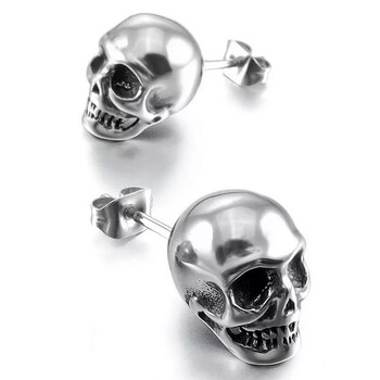 2023 Halloween Skull Stud σκουλαρίκια για άντρες Γυναικεία πανκ χιπ χοπ Creative Metal Skeleton Mini Earrings Αξεσουάρ Χονδρική