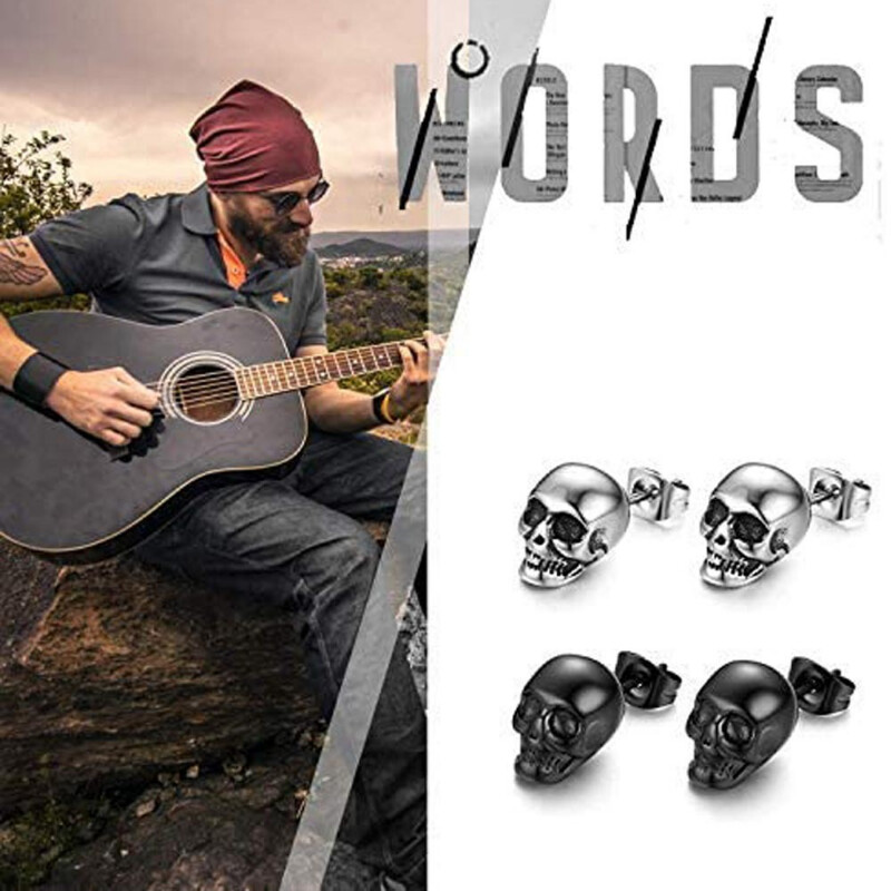 2023 m. Helovinas Skull Stud auskarai vyrams Moterų punk Hip-hop Creative Metal Skeleton Mini auskarai Aksesuarai Didmeninė prekyba