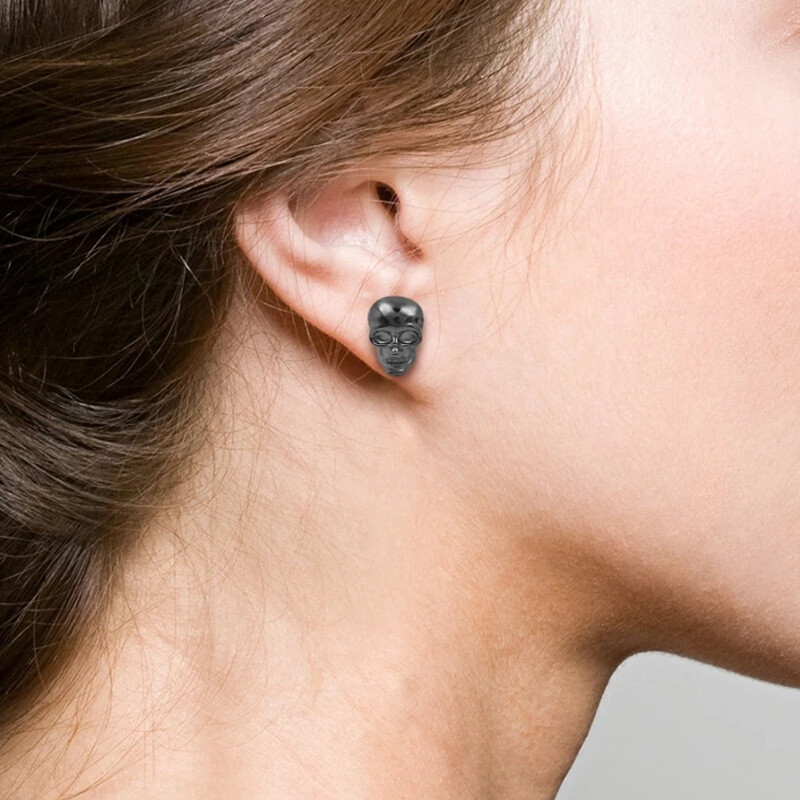 2023 m. Helovinas Skull Stud auskarai vyrams Moterų punk Hip-hop Creative Metal Skeleton Mini auskarai Aksesuarai Didmeninė prekyba