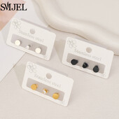 Sieviešu luksusa kristāla apaļie auskari, vienkārši apaļi punk auskari vīriešiem sievietēm, 3 gab./komplektā Boucle d`oreille Femme 2025