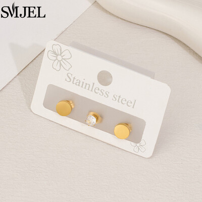 Sieviešu luksusa kristāla apaļie auskari, vienkārši apaļi punk auskari vīriešiem sievietēm, 3 gab./komplektā Boucle d`oreille Femme 2025