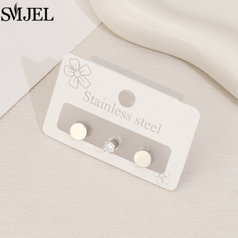 Sieviešu luksusa kristāla apaļie auskari, vienkārši apaļi punk auskari vīriešiem sievietēm, 3 gab./komplektā Boucle d`oreille Femme 2025