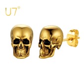 U7 rozsdamentes acél zománc koponya csontváz fülbevaló női férfi party ékszer Halloween ajándék