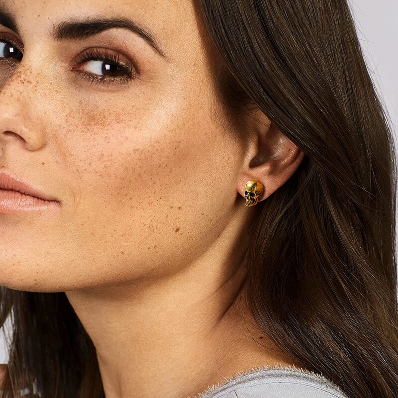 U7 rozsdamentes acél zománc koponya csontváz fülbevaló női férfi party ékszer Halloween ajándék