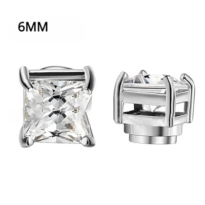 6 vnt. kristaliniai stiprūs magnetiniai auskarai auskarai vyrams ir moterims Pankų apvalūs cirkonio magnetiniai auskarai, neveriantys papuošalai