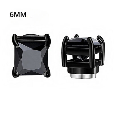 6 vnt. kristaliniai stiprūs magnetiniai auskarai auskarai vyrams ir moterims Pankų apvalūs cirkonio magnetiniai auskarai, neveriantys papuošalai