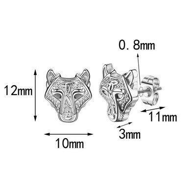 1pora gotikinių vikingų runų auskarų, skirtų moterims, vyrams, nerūdijančio plieno kubinio cirkonio akmens pankroko auskarų vėrimo papuošalai