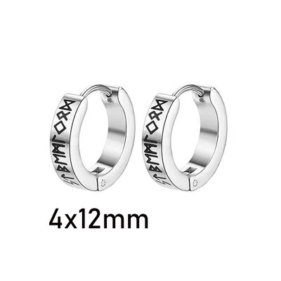 1pora gotikinių vikingų runų auskarų, skirtų moterims, vyrams, nerūdijančio plieno kubinio cirkonio akmens pankroko auskarų vėrimo papuošalai