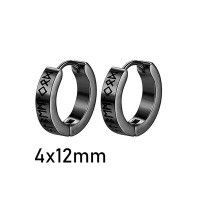 1pora gotikinių vikingų runų auskarų, skirtų moterims, vyrams, nerūdijančio plieno kubinio cirkonio akmens pankroko auskarų vėrimo papuošalai