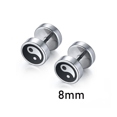 1pora gotikinių vikingų runų auskarų, skirtų moterims, vyrams, nerūdijančio plieno kubinio cirkonio akmens pankroko auskarų vėrimo papuošalai