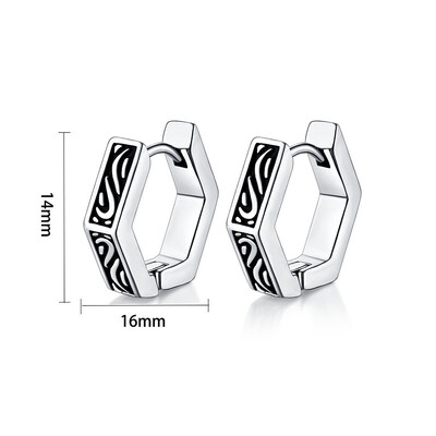 1pora gotikinių vikingų runų auskarų, skirtų moterims, vyrams, nerūdijančio plieno kubinio cirkonio akmens pankroko auskarų vėrimo papuošalai