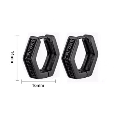 1pora gotikinių vikingų runų auskarų, skirtų moterims, vyrams, nerūdijančio plieno kubinio cirkonio akmens pankroko auskarų vėrimo papuošalai