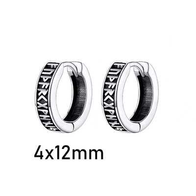 1pora gotikinių vikingų runų auskarų, skirtų moterims, vyrams, nerūdijančio plieno kubinio cirkonio akmens pankroko auskarų vėrimo papuošalai