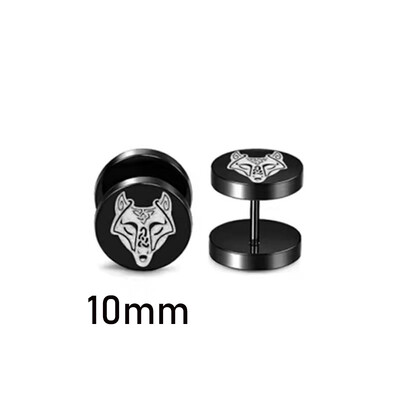 1pora gotikinių vikingų runų auskarų, skirtų moterims, vyrams, nerūdijančio plieno kubinio cirkonio akmens pankroko auskarų vėrimo papuošalai