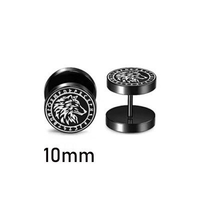 1pora gotikinių vikingų runų auskarų, skirtų moterims, vyrams, nerūdijančio plieno kubinio cirkonio akmens pankroko auskarų vėrimo papuošalai