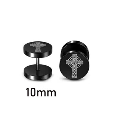 1pora gotikinių vikingų runų auskarų, skirtų moterims, vyrams, nerūdijančio plieno kubinio cirkonio akmens pankroko auskarų vėrimo papuošalai