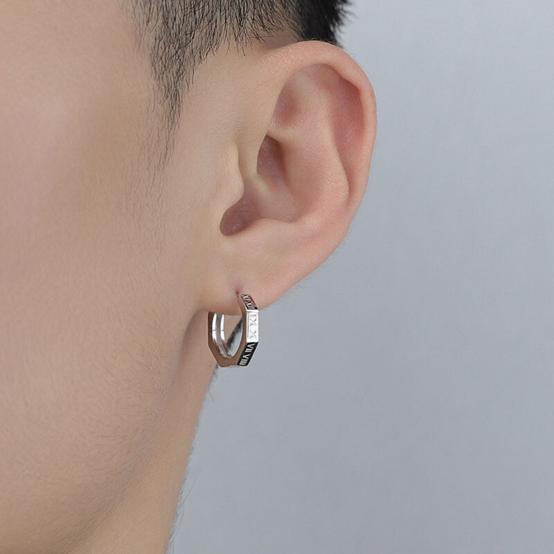 1pora gotikinių vikingų runų auskarų, skirtų moterims, vyrams, nerūdijančio plieno kubinio cirkonio akmens pankroko auskarų vėrimo papuošalai