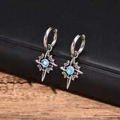 Moonstone nerūsējošā tērauda stīpas auskari vīriešiem, zēniem, ūdensizturīgs nerūsējošā tērauda zvaigžņu auss, jaunas modes hiphop rotaslietas dāvanas