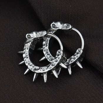 Punk Double Row Skull Skeleton Hoops σκουλαρίκια από τιτάνιο ατσάλι ανδρική αλυσίδα βρύσης πόρπη αυτιών για κορίτσια Κοσμήματα Floral σκουλαρίκια Δώρο