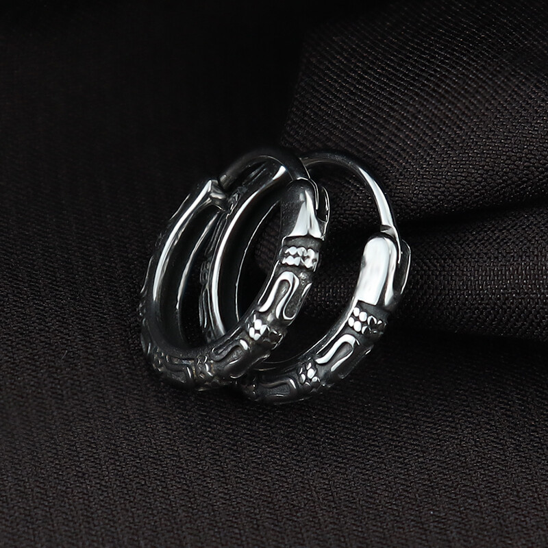 Punk kétsoros koponya csontváz karika fülbevaló titán acél férfi csaplánc fülcsat lányoknak ékszer virágos fülbevaló ajándék