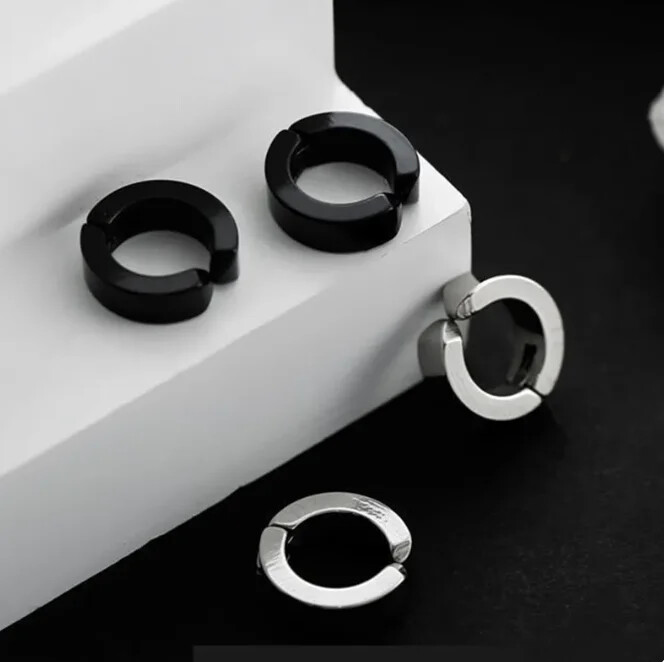 Naušnice bez pirsinga Klasične lažne naušnice bez rupica Punk bez pirsinga Hip-hop crna ušna kost kopča štipaljke za uho Nakit