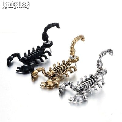 Punk stiilis gooti 3D loomade metallist Scorpion Ear Stud kõrvarõngad meestele naistele Harajuku moeehted 1 paar brincosid