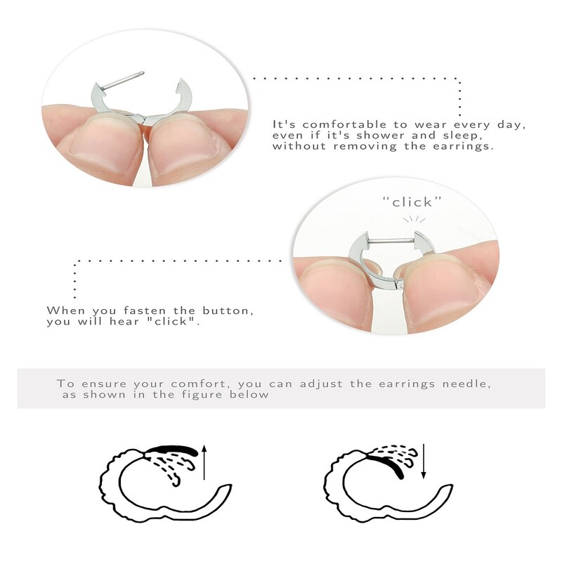 VQYSKO nerūsējošā tērauda īpašas formas apaļie auskari persiku sirds piecu stūru ovāls kvadrātveida franču vienkārši auskari vīriešiem un sievietēm