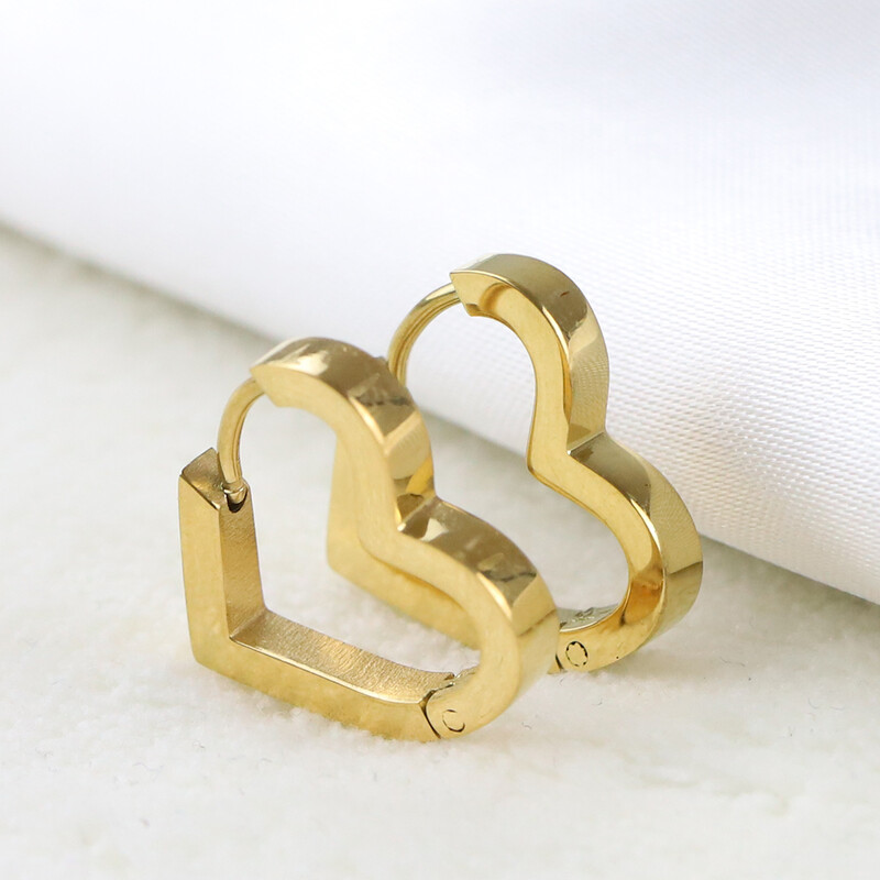 VQYSKO nerūsējošā tērauda īpašas formas apaļie auskari persiku sirds piecu stūru ovāls kvadrātveida franču vienkārši auskari vīriešiem un sievietēm