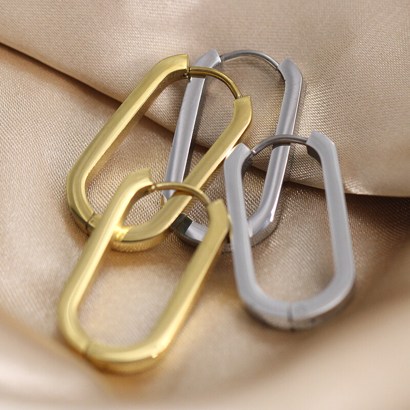 VQYSKO nerūsējošā tērauda īpašas formas apaļie auskari persiku sirds piecu stūru ovāls kvadrātveida franču vienkārši auskari vīriešiem un sievietēm