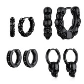 ChainsPro nerūsējošā tērauda galvaskausa stīpas auskari vīriešiem sievietēm skelets Huggie retro vintage gotikas panks unisex ikdienas rotaslietas CP903