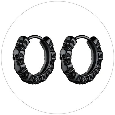 ChainsPro nerūsējošā tērauda galvaskausa stīpas auskari vīriešiem sievietēm skelets Huggie retro vintage gotikas panks unisex ikdienas rotaslietas CP903