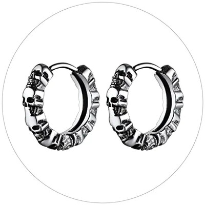 ChainsPro nerūsējošā tērauda galvaskausa stīpas auskari vīriešiem sievietēm skelets Huggie retro vintage gotikas panks unisex ikdienas rotaslietas CP903