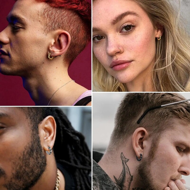 ChainsPro nerūsējošā tērauda galvaskausa stīpas auskari vīriešiem sievietēm skelets Huggie retro vintage gotikas panks unisex ikdienas rotaslietas CP903