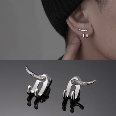 Vintage Fashion Charm Punk auskarai vyrams Nuimami dvigubos paskirties auskarai Prong Ear Punk Party Mens Jewellery Hombre