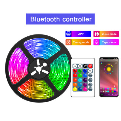 Bandă LED USB RGB 5050 Lumină LED Bluetooth Control aplicație Lampă LED flexibilă Panglică pentru decorarea camerei Bandă diodă pentru iluminare din spate TV