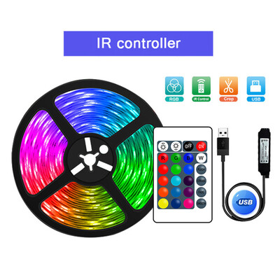 Bandă LED USB RGB 5050 Lumină LED Bluetooth Control aplicație Lampă LED flexibilă Panglică pentru decorarea camerei Bandă diodă pentru iluminare din spate TV