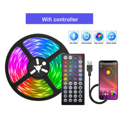 Bandă LED USB RGB 5050 Lumină LED Bluetooth Control aplicație Lampă LED flexibilă Panglică pentru decorarea camerei Bandă diodă pentru iluminare din spate TV