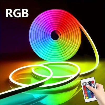 RGB LED neoncsíkos lámpák távirányító USB rugalmas szilikon karácsonyi lámpa vízálló 108LED/M kültéri otthoni szoba dekoráció