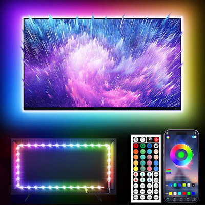 RGB LED televizoriaus lemputės LED televizoriui RGB LED juostiniai šviestuvai Lanksti juostelė televizoriaus foninio apšvietimo kambario žaidimų vakarėliui dekoravimui