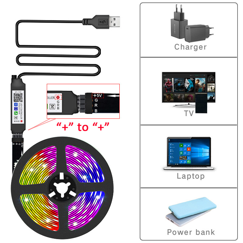 RGB LED televizora gaismas LED televizoram RGB LED sloksnes gaismas lente elastīga lente televizora fona apgaismojumam istabas spēļu ballīšu dekorēšanai