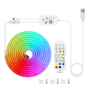 5 V USB RGB Neon LED szalag 1/2/3/4/5 M Tuya WiFi Neon RGB szalag Működés a Smart Life APP/Alexa/Google Home a neon dekor világításhoz