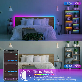 Tuya LED Strip Light WIFI APP Control 5050 RGB LED Lights Alexa Flexible Ribbon Luces Led 5V USB TV Backlight Διακόσμηση δωματίου