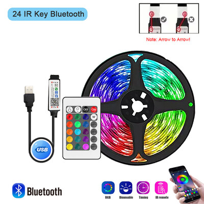 Tuya LED juostinė lemputė WIFI APP Control 5050 RGB LED lemputės Alexa lanksčios juostelės Luces Led 5V USB televizoriaus foninio apšvietimo kambario dekoravimas