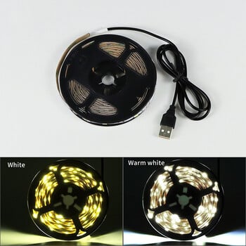 5V USB Led лента SMD 2835 1M 2M 3M 4M 5M Бяло/топло бяло Гъвкава осветителна лента ТВ фонова лента Лампа за домашен декор