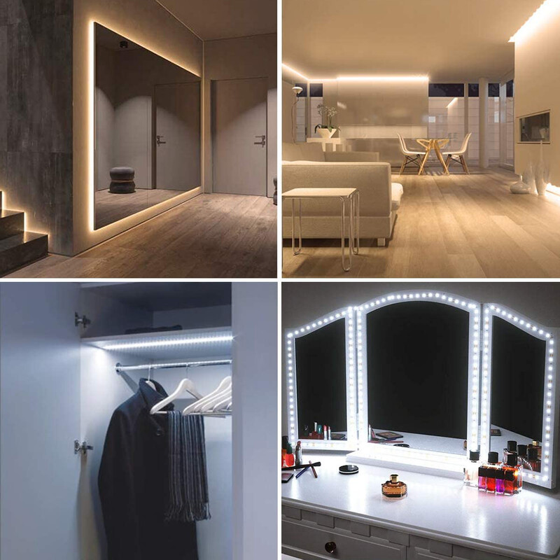 5 V USB LED juostinė lemputė SMD 2835 1M 2M 3M 4M 5M balta/šiltai balta lankstus apšvietimo juostelė televizoriaus fono juosta namų dekoro lempa