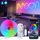 DC5V USB Neon RGB szalagos LED lámpa Tuya WiFi Smart Strip Light IP67 Vízálló RGB DIY flexibilis szalag Dream 16 színű Alexához
