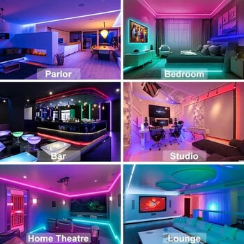 USB LED Strip Lights RGB 5050 Led Light Bluetooth App Control Ευέλικτη κορδέλα λυχνίας LED για διακόσμηση δωματίου Ταινία διόδων οπίσθιου φωτισμού τηλεόρασης