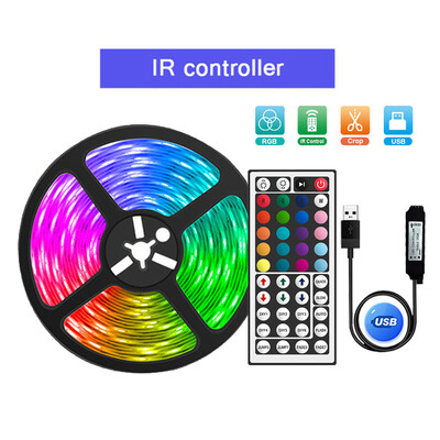 USB LED szalagos lámpák RGB 5050 LED lámpa Bluetooth App Control Rugalmas LED lámpa szalag szoba dekorációhoz TV háttérvilágítású dióda szalag